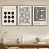 Pers abstrakter Bauhaus -Stil Geometrische Wandkunst -Plakat Druckbild Retro Schwarz Beige Linie Leinwand Malerei Moderne Home Dekoration J240505