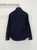 Vestes de vestes féminines Fashion Bright Line Deco Navy Blue Denim Veste pour femmes 2024 Top Quality Abel Long Single Breasted Streetwea Coat