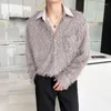 Men's Casual Shirts PFHQ Nightclub Trendy Long Sleeved Loose Solid Color Pockets Cool Turn-down Collar Sexy Tops Summer 21Z3832