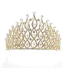 Coix de cheveux Luxury Womens Water Wave Modèle avec ramiage Big Crown Party Tiara