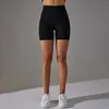 Shorts femminile signore Solid Yoga High Welited Casualsplers per i pantaloni di fitness per estate per il sollevamento dell'anca da donna Mujer