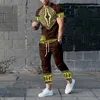 Afrikanische Dashiki-T-Shirts Jogginghose Sets ethnischer Stil 3D-Druck Herren übergroß