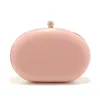 Pink Color Flower Cute Women Evening Bags Circular PU Fashion Diamonds Pearl Floral Glitter Handbags Metal Chain Shoulder Clutch 240430