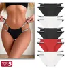 Kadın Panties 5pcs Çift parıltılı bant brifing nefes alabilen yumuşak düşük bel kesik iç çamaşırı kırık elmas seksi kayış iç çamaşırı