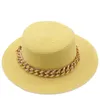 Summer Womens Boater Beach Side large Femelle Casual Panama Hat Lady Classic Flat Bowknot Paille Sun Sun Girls Fedora Hat 240429