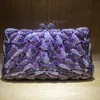 Sacs de soirée Femmes Green Purple Crystal Sacs à main Pourse Bridal Weddal Party Day Cutchs Cocktail Prom Banquet Sacs de soirée Claking Purs 206a