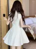 Robes de fête 2024 Sweet Girly French French Robe French Robe Elegant White Swing Ball Boule Femme Prom Vestidos Mujer Holiday Dating Vêtements