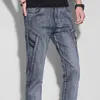 Jeans maschile design casual design denim giunti tratto slip pantaloni maschi comodi pantaloni da gentiluomo in stile classico