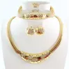 Neue Design Mode Halsketten Armbänder Ohrringe Ringe Schmuck Australien Kristallgold geplattet Schmucksets 7805122