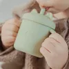 1PCS Baby Feeding Cups Silicone Drinkware Cute Cartoon Cat Sippy Cup For Toddlers Kids Sippy Cup Lids Solid With Handle Drinker 240423