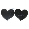 Décoration de fête 50pcs noir 4,5 4 cm coeur coeur étiquette de gâteau de mariage bac à gâteau cadeau décoration bricolage bricolage