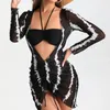 Damen Badebekleidung 2024 Sexy Bikini Split dreiteil Badeanzug weiblich schwarz Farbe