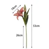 Decorative Flowers 2Heads Artificial Lilies Lifelike Real Touch Bouquet Silk Party Supplies Fake Flower Home Decoration