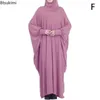 Ubranie etniczne muzułmańskie hidżab Abaya dla kobiet rękaw z kapturem skromny sukienka modlitewna panie jilbabs kaftan dubai saudyjska szata turecki islam