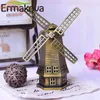 Dekorative Objekte Figuren Bronzern Highlighter Antike Bronze Holländische Windmühle Statue Metalleinrichtung Artikel Holland Windmill Figurinehome Office Deskto