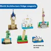 Sticker de réfrigérant magnétique Magnétique Bloc de construction Architecture Architecture Food Aerospace Frozen Decoration Childrens Creative Toys 240429