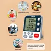 Digital Kitchen Timer 3 Channels Count UPDown Timer 3 Levels Volume Alarm Clock LCD Display Mute Flashing Timer for Studying 240430