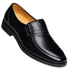 Läderformellt 38F3D män märke mens loafers klänning moccasins andningsbar glid på svarta körskor plus storlek 38-44 240428 s
