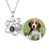 Aangepaste huisdier PO Projectie ketting Hond Cat Paw hanger geheugen sieraden cadeau drop gepersonaliseerde moederdag cadeaus 240423