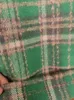 Women's Blouses Vintage Green Plaid Shirt For Women 2024 Spring knoop dikke oversized shirts jas met pocket mooi