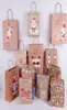 Cudowne świąteczne torbę papierową Kraft Kreatywne świąteczne opakowanie worka na prezent ecofriengly torby na zakupy przenośne wakacyjne torby papierowe 9291226
