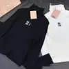 Pulls de femmes miui top top luxury womens tricoters concepteurs nouveaux manches longues à manches longues élastiques hivernales rond le cou