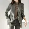 Женские костюмы S-5XL Женская пиджака куртка Houndstooth Плетена