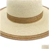 Chaps à bord large mode Floppy Paper St Hat Grand Soleil Femmes Summer Cap de plage Fedora Fedora Outdoor Protection Drop Livraison Accessori Oti8V