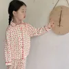 Kleidungssets 2024 Mädchen Frühling Herbst Zweiteilige gedruckte Muster Pyjama süße schöne Intoor Fashion Lose Soft