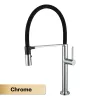 Modern Black Brass Brass Torneira de cozinha de bronze Design de sucção magnética Pull Out Hold Handle Hot Hot Dual-Control Sink Torneira