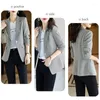 Frauenanzüge S-4xl Frauen Blazer Jacke Houndstooth prüfen Plaid Pailletten Slim Loose Frühling Herum