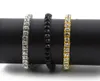 ECED Out Single Row Strass -Bracelet Men039s Hip Hop Style Juwely Clear CZ Diamond 79 Zoll Blingkette Armbänder 5373211