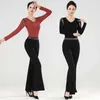 Stage Draag Latin Dance Pants Jumpsuit V-hals Slim Micro-Pants Training Suite Ballroom Competition jurken