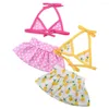 Dog Apparel 1 Set Pet Swimsuit Fastener Tape Comfortable Skirt Clear Printing Ins Summer Bikini Beach Party