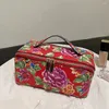 Косметические сумки в китайском стиле северо -восток Большой Цветок Винтаж Винтажный Сумка PU