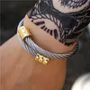 Bracelet bracelet en acier inoxydable Hip Hop Bracelet Bracelet Couchette ouverte Réglable Punk Type de type géométrique Tendance 240418