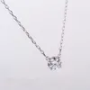 Sans cou pour la femme Swarovskis Bijoux correspondant à argent rond Single Diamond Collier femelle Swarovski Element Crystal Clavicle Chain Femme