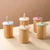 Детская кормление чашка кошачья форма бамбукового силикона силикона Sippy Cup Безопасные утечка детей, изучающих пить Sippy Cup Kids День рождения подарки 240423