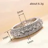 2024 HIP HOP ALLANTS DE MARIAGE LUXEUX BIJOURS DE LUXE 925 STERLING Silver Round Cut blanc 5a Cubic Zircon CZ Diamond Gemstones Party Women Engagement Band Band For Lover Gift