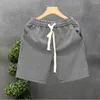 Shorts masculinos para homens se acaricia para casa com bolsos de calça curta acordos de gelo xxl novidade em estilo coreano sem logotipo elástico fino volume