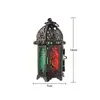 Ljushållare Marockansk stilhållare Votive Hanging Glass Home Lantern Candlestick färgad dekoration Iron C2P1