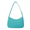 Evening Bags Shoulder For Women Solid Color Cute Hobo Tote Handbag Nylon Underarm Bag Mini Clutch Purse With Zipper Closure