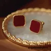 Modemarke Clover Ohrring Luxusschmuck für Frau Rise Gold Silber Schalenschale Diamant Perle Ohrring Klassische Designer -Accessoires Geburtstagsfeier Geschenk