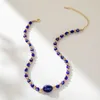 Colliers pendants Colliers de pierre naturelle de la céramique créative pour femmes Retro Simple Ladies Street S 2024 Bijoux de mode