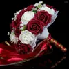 Fleurs de mariage Bouquet Bride tenant une fleur romantique colorée en mousse colorée Rose Rose Bridesmaid de Party Accessoire
