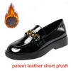 Casual Shoes Low Heels Loafers Women Oxford For Patent Leather Slip On Block Zapatos