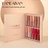 Cross Border Hot Selling Handaiyan12 Color Book Lip Gloss Set Matte Pearl Non Stick Cup Lip Gloss Lipstick Groothandel