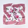 Scarves 2024 Rose Pattern Four Seasons Universal Fashion 90 Color Ding Large Square Scarf Headband Silk