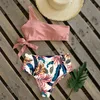 Dames zwemkleding klassiek één schouderbikini set zwempak voor vrouwen hoge taille strappy dames 2024 zomervakantie strandkleding biquini