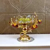 Vasen Europäische Kristallglas Doppelschicht Multi-Grid-Obstteller Wohnzimmer Couchtisch Kreatives Licht Luxus Snack Candy